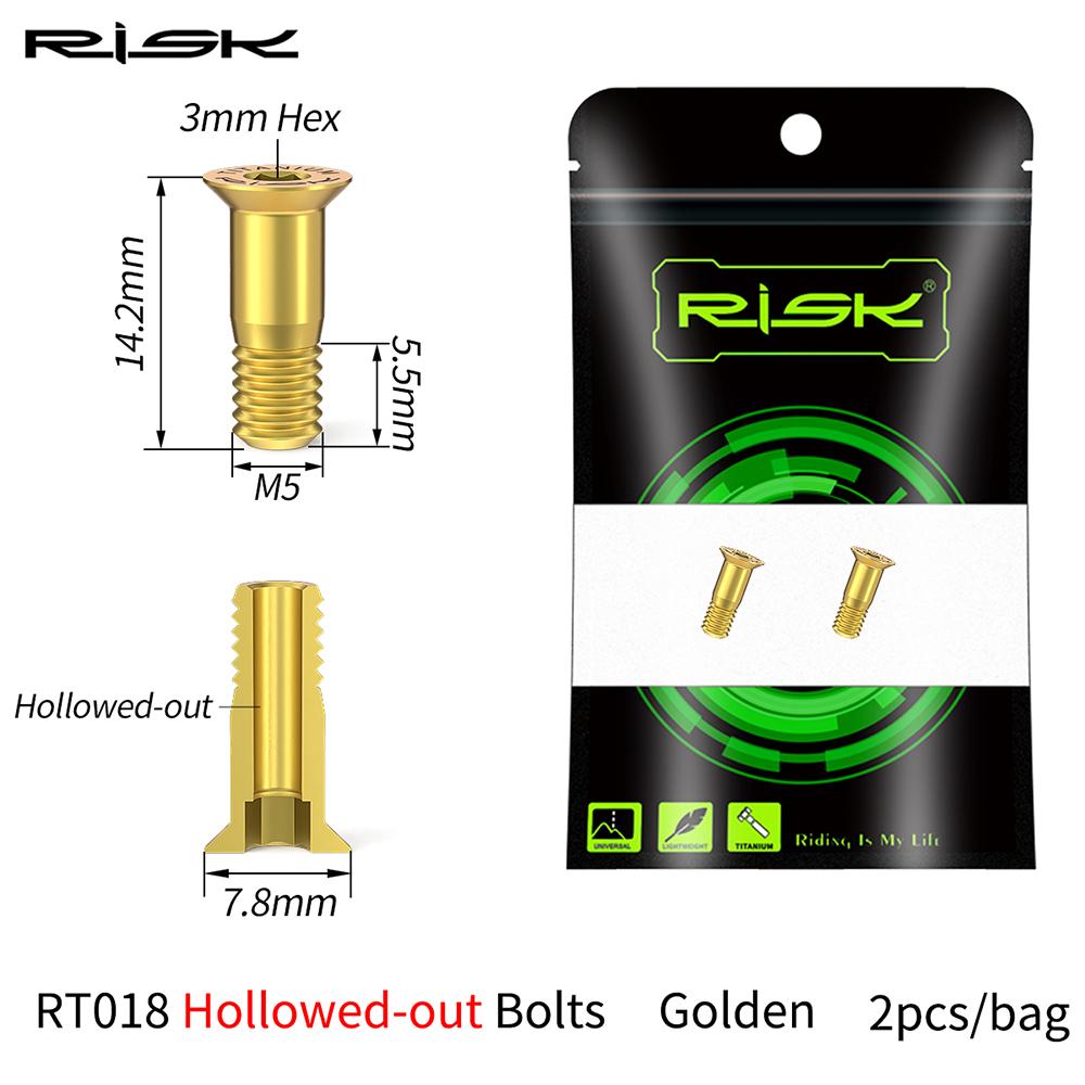 Risk Titanium Alloy MTB Road Bike Rear Derailleur Jockey Wheel Screws Bicycle Pulley Guide Wheel Fixing Bolts 2pcs M5*14.2mm