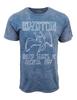T-SHIRT AZUL COM LAVAGEM MINERAL E LOGOTIPO DESGASTADO DO LED ZEPPELIN T-SHIRT Unissexo