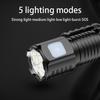 Three Eyed Portable Flashlight USB Rechargeable Lamp with Built in Battery LED Torch Waterproof Outdoor Camping MINI Handlights