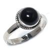 Natural Black Onex Gemstone Handmade 925 Sterling Silver Jewelry Ring S.9 I6D83