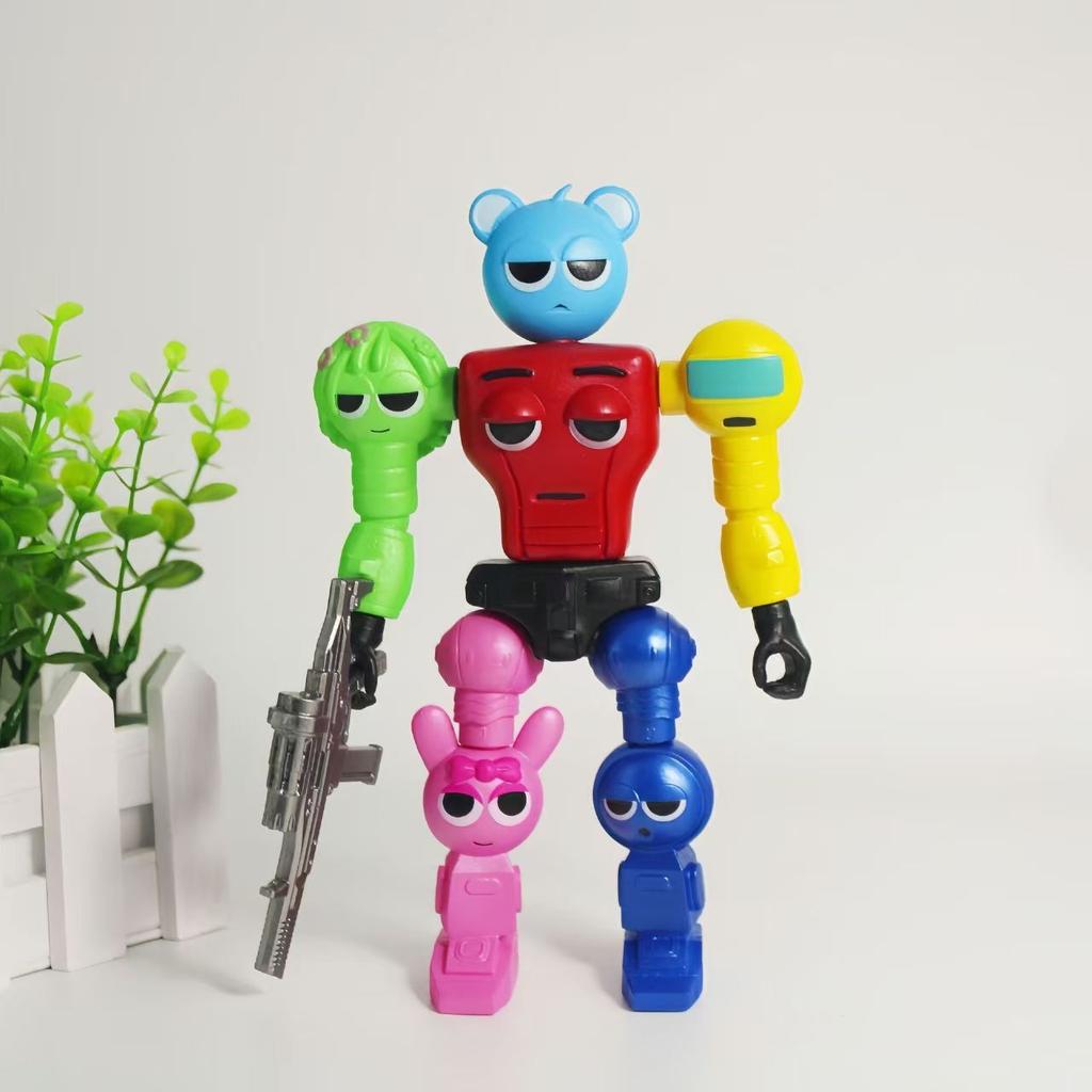 17cm Sprunki Figurine  Sprunki Simon Pinki Vineria  Oren Durples Model Joint Handle Movable Assembly Game Robot Model Ornament