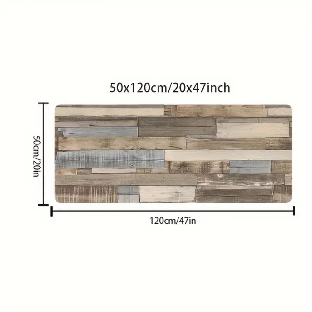 Wood-Grain Style American Retro Rug, Soft Non-Slip, Dirt-Proof Home Decor, For Kitchens, Corridors, And Laundry Rooms.