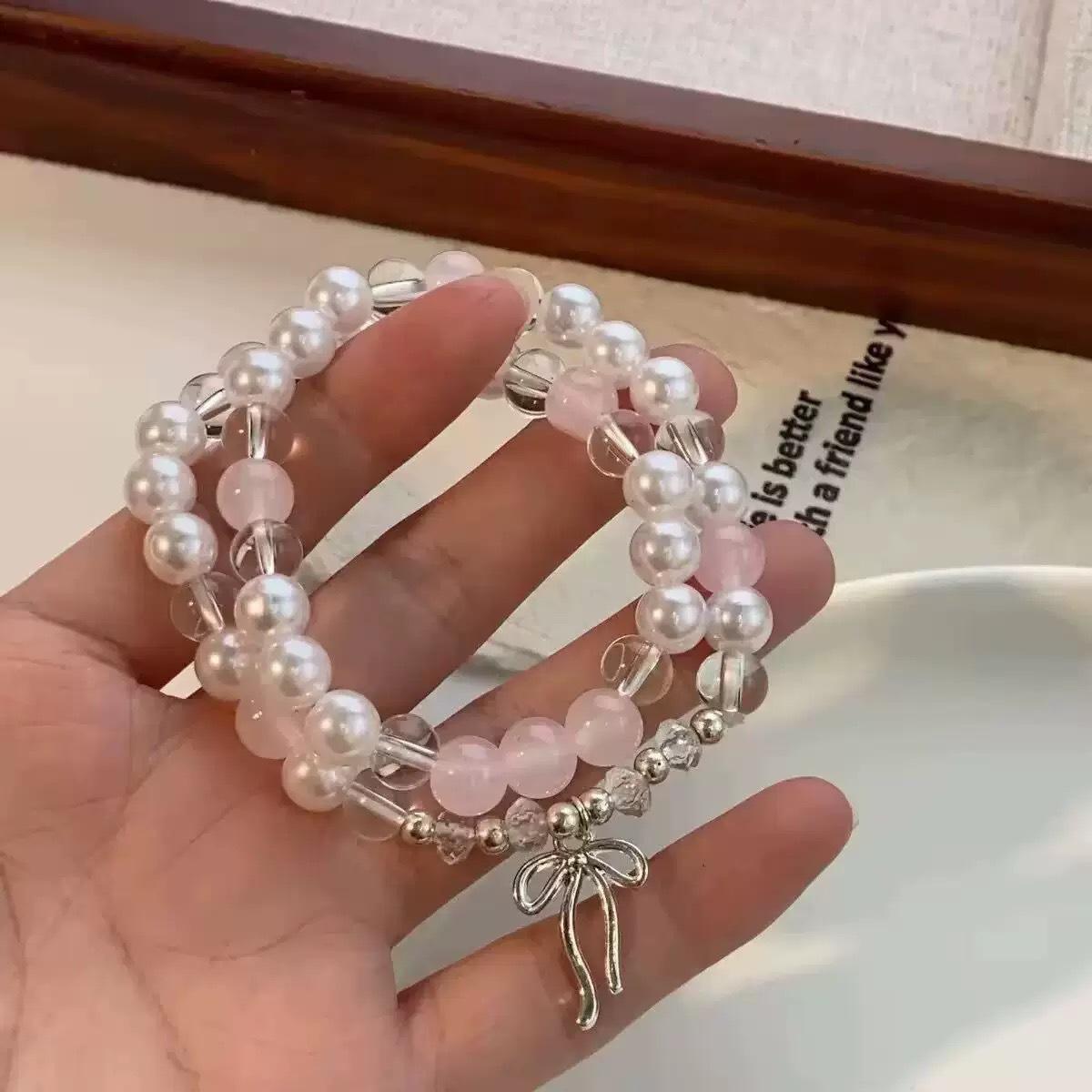 

Дзен античный бант двухслойный глазурованный браслет из бусин женский новый китайский супер фея милый простой студенческий ручной