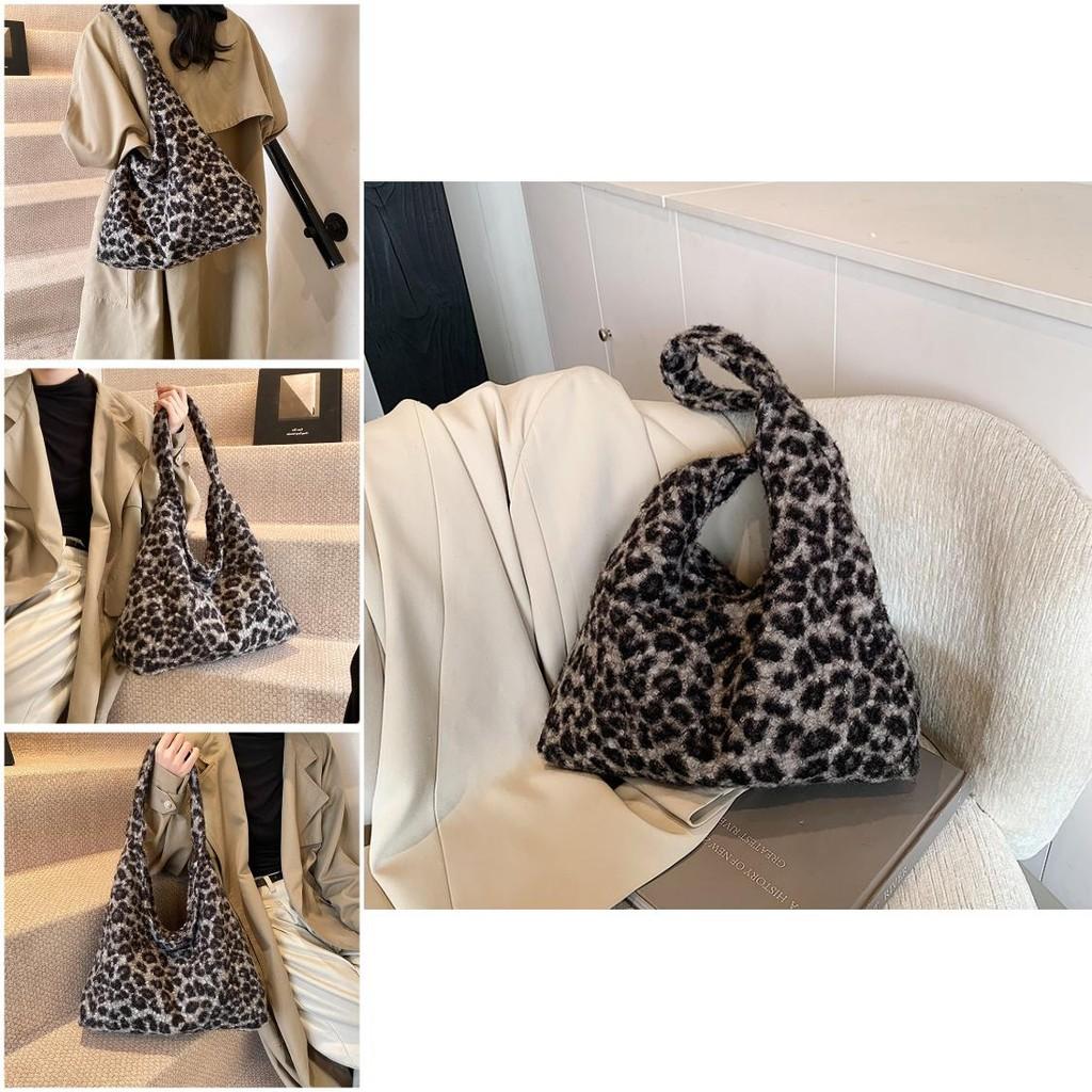 Stilvolle Leopardenmuster-Tragetasche mit großem Fassungsvermögen in Schwarz oder Khaki für den trendigen Weg zur Arbeit