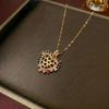 Women's Pink Heart Zircon Pendant Necklace, Japanese Korean Style, Titanium Steel Clavicle Chain