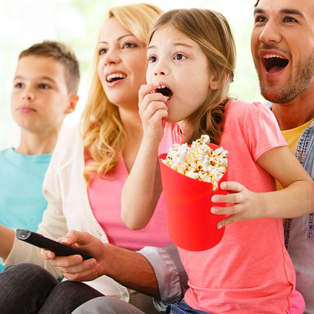 Faltbarer Popcorn-Maker Zubehör Gadgets Werkzeuge Snacks Süßigkeiten Eimer Leichtes Lebensmittelgeeignetes Silikon für Outdoor Wandern Camping