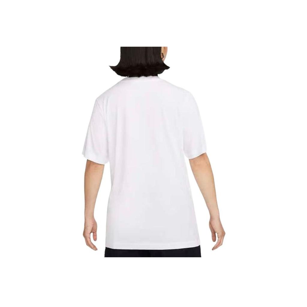 Nike Sportswear Solid Color Logo Crew Neck Loose Short Sleeve Drop Shoulder T-Shirt Women Tops White FD4150-100