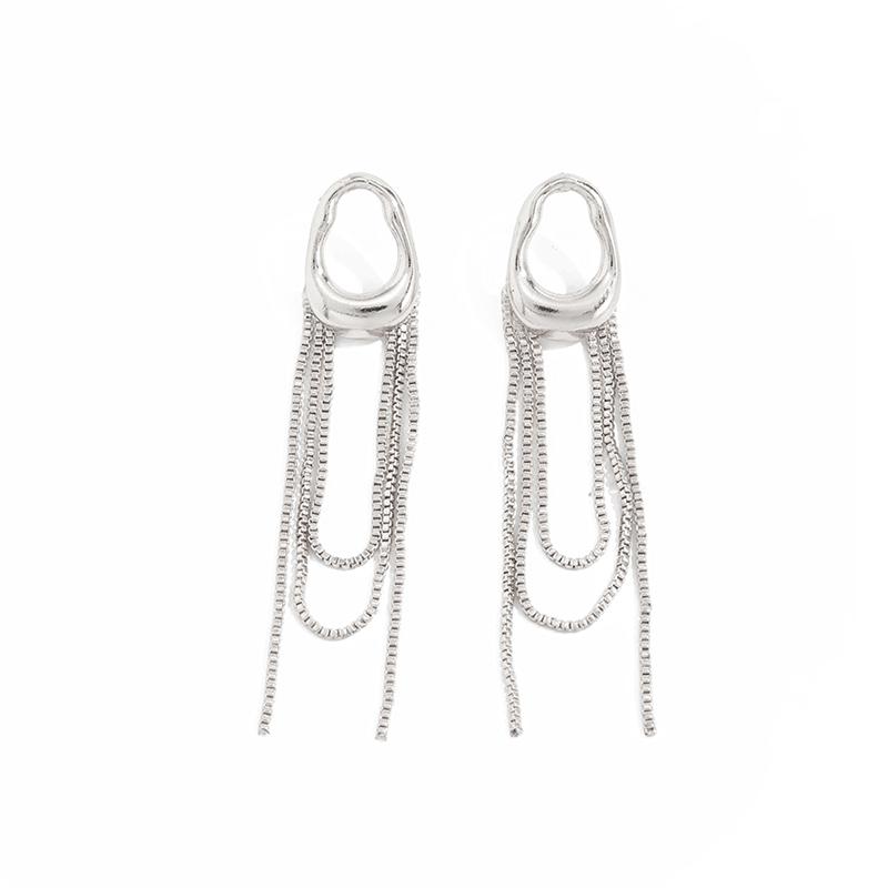 1/2PCS Long Tassel Chain Ear Cuff Ear Clip Without Hole C Shape Earring For Women Cartilage Pearl Chain Clip Earrings Jewelry