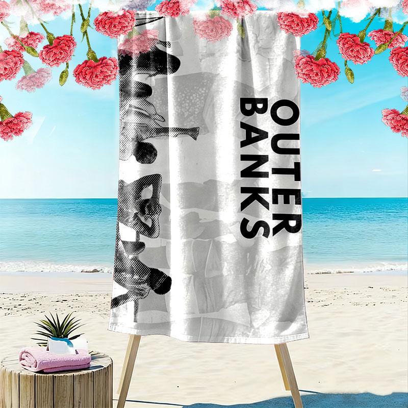 OBX Print Beach Towel, Large Soft Quick Dry Towel for Beach Camping Swimming
