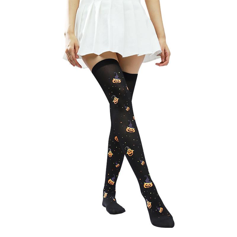 Over Halloween Cosplay Knee Thighhigh Socks Costume Festive Parties Cartoon