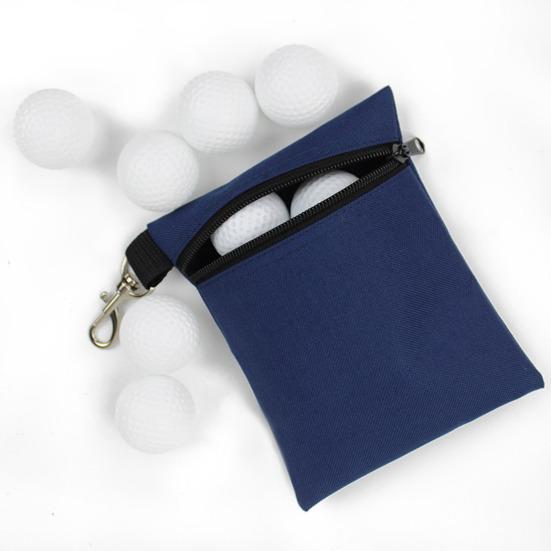 Golf Ball Carrier Bag with Lobster Buckle Portable Golf Tee Holder Zipper Golf Ball Waist Holding 7 Standard Golf