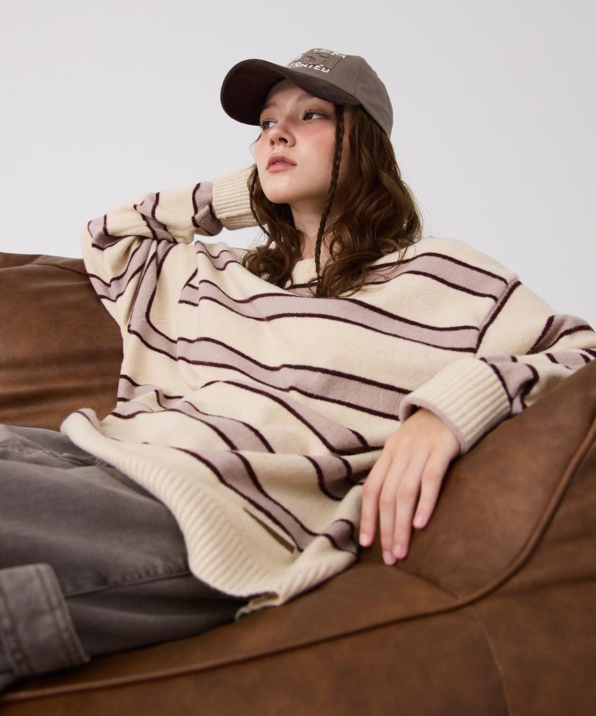 SPORTS ILLUSTRATED Striped Round Knit (Ivory)