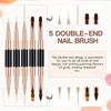 5pcs Dual Single End Nails Brushes Nail Art Liner Pen Brushes Design Professional Manicure Tools for Striping Drawing Painting