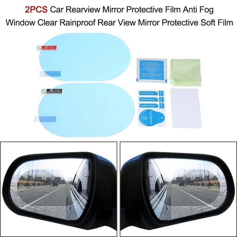 1 Pair Car Rear View Mirror Protective Film Anti Fog Window Clear Rainproof Rearview Mirror Protective Soft Film Sticker