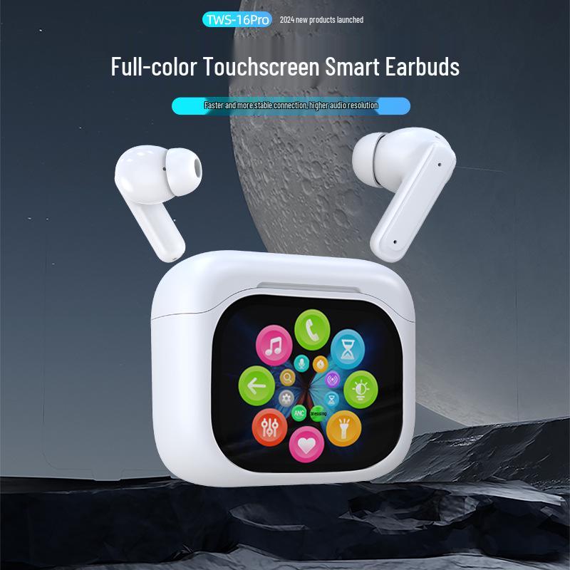 New UI ANC Wireless Bluetooth Earbuds with Digital Display and Smart Screen for Sports