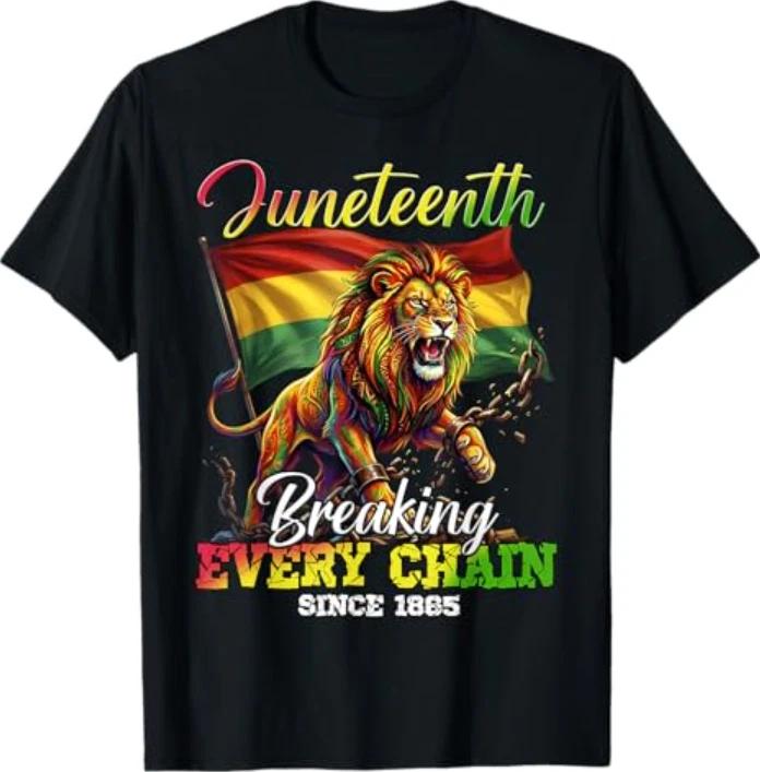 Разрывая все цепи с 1865 года Женская Мужская Футболка Juneteenth Свобода L