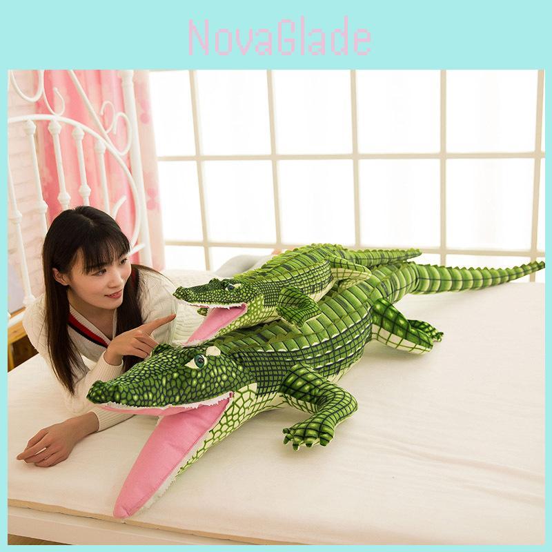 Adorable Green Cartoon Crocodile Plush Toy For Boys Cozy Pillow And Sleep Buddy Gift