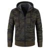 Men's 2021 Camouflage Plus Size Velvet Sweater Cardigan Slim Fit Hooded Jacket