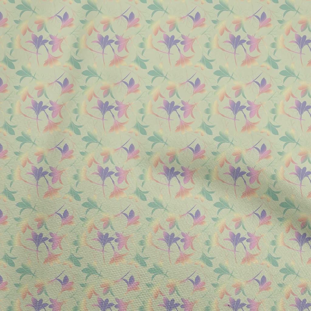 oneOone Georgette Viscose Black Fabric Leaves Fabric For Sewing Printed Craft Fabric By The Yard 42 Inch