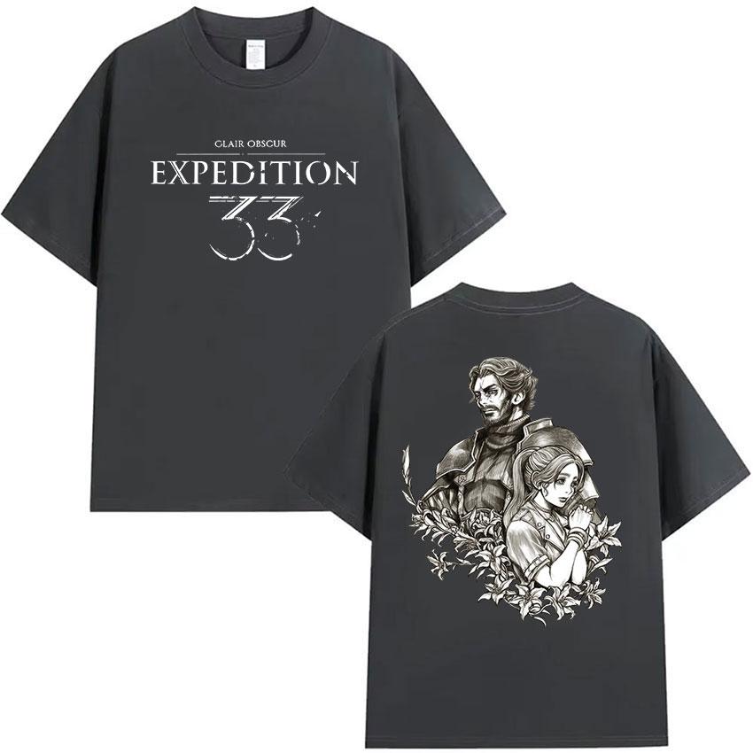 Esquie Game Clair Obscur Expedition 33 Print T Shirt Men Women Classic Cosplay Short Sleeve Tshirt 100 Cotton Tees Streetwear