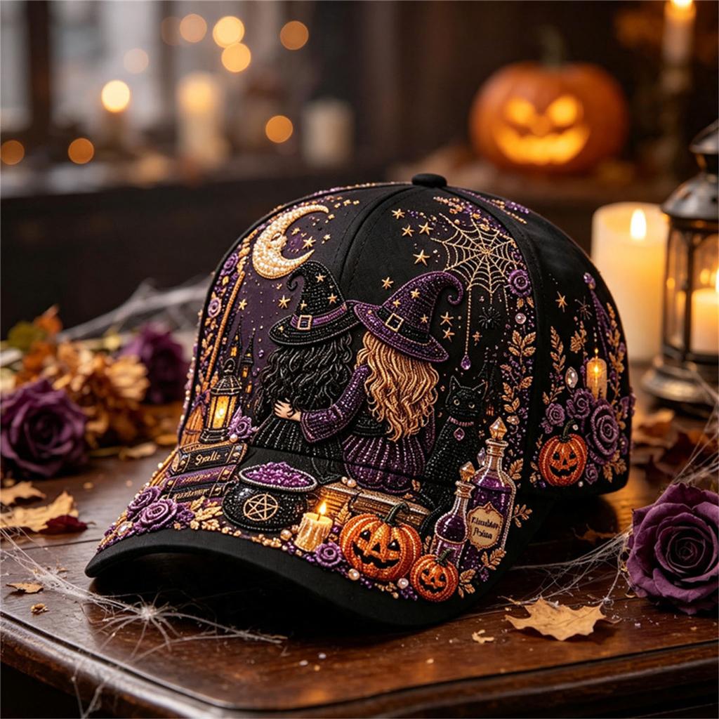 Adjustable Halloween Printed Hat for Men and Women - Novelty Costume Party Accessory