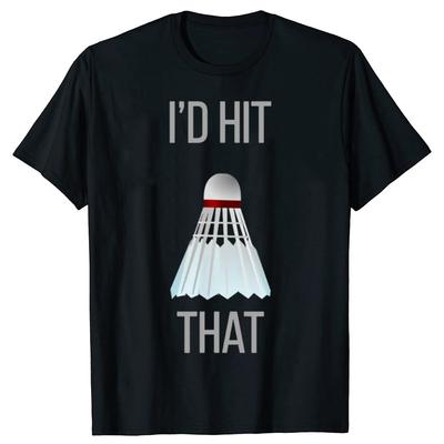 Neues Herren I'd Hit That Lustiger Badmintonspieler T-Shirt Übergröße Bedrucktes Lässiges T-Shirt Lässiges Kurzarm Vintage Paar T-Shirt