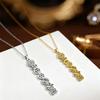 Lovely Yoga Themed Necklace Sweater Chain Stainless Steel Meditation Jewelry Adjustable Clavicle Chain