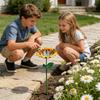 Outdoor Bird Bath Weatherproof Metal Sunflower with Stake for Hummingbird Chickadee Bee Butterfly Yard Patio Porch Lawn Pathway