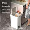 Pedal-Operated Pop-up Lid Trash Can for Bathroom, Kitchen, and Bedroom