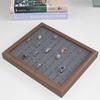 Vintage Deep Walnut Ring & Earring Display Tray for Storage and Stall Presentation
