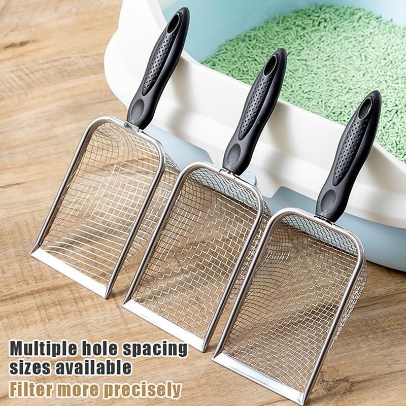 Durable Stainless Steel Litter Scooper - Ergonomic And Easy To Clean For Cats & Dogs, Heavy-Duty & Sleek Design 1Pc