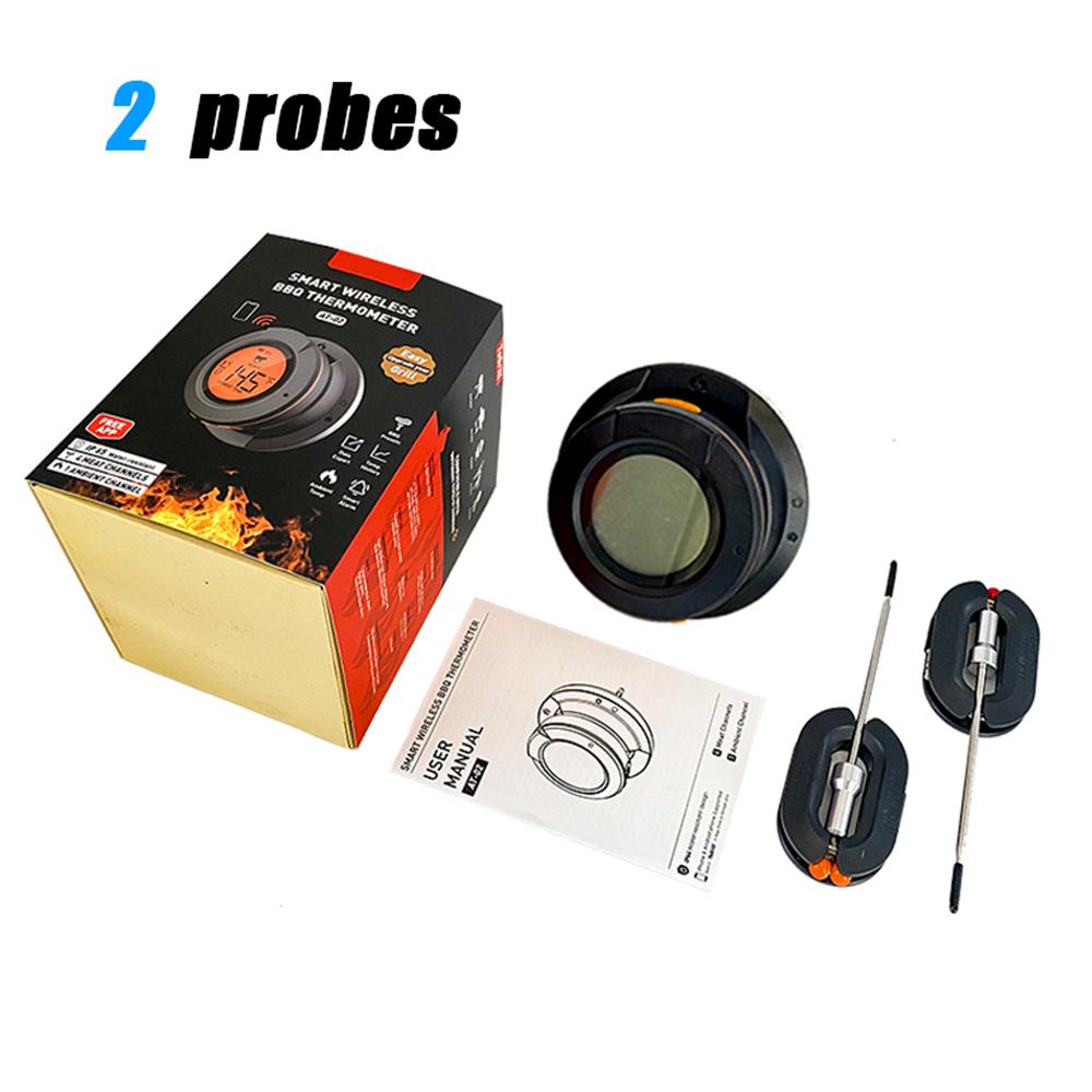 Wireless Meat Thermometer with 2 Probes 164FT  4.2 APP Control IP64 Waterproof Meat Thermometer for Smoker Oven Removable Smart BBQ Grill Thermometer
