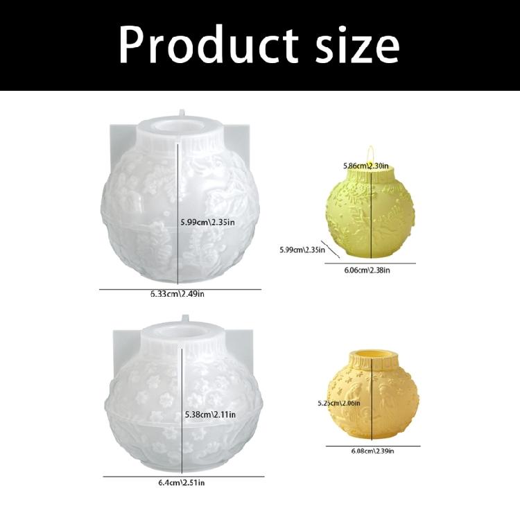 Decorative Silicone Ball Candle Mould Floral Embossing Designs Suitable For Handmade Decoration And Thoughtful Presents