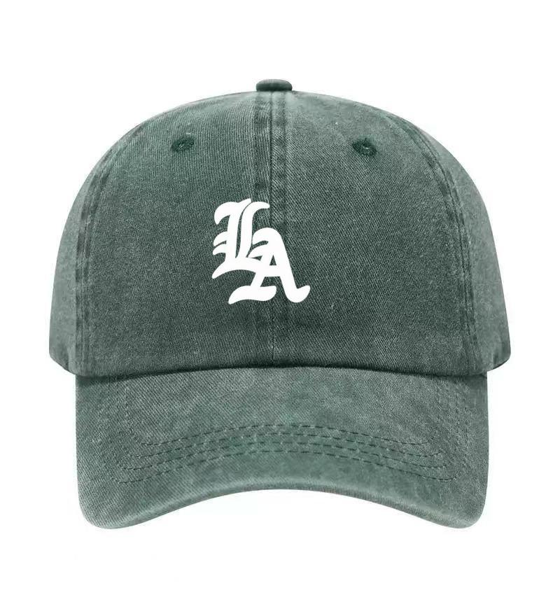 Los Angeles Printed Washed Cotton Adjustable Baseball Cap Classic Snapback Dad Hat Breathable Hat Golf Fishing Outdoor Sun Cap