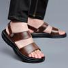 Fashion Quality Handmade Flats Summer Sandals Breathable Leather Outdoor Men Sandals Antiskid Beach Sandal Luxury Dual-purpose Slippers