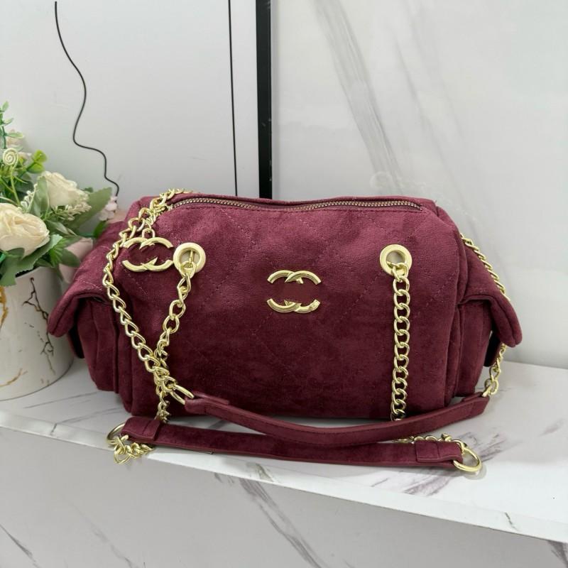 Mini mäkká taška na bowling v tvare vankúša s prešívanou retiazkovou popruhovou crossbody pre ženy