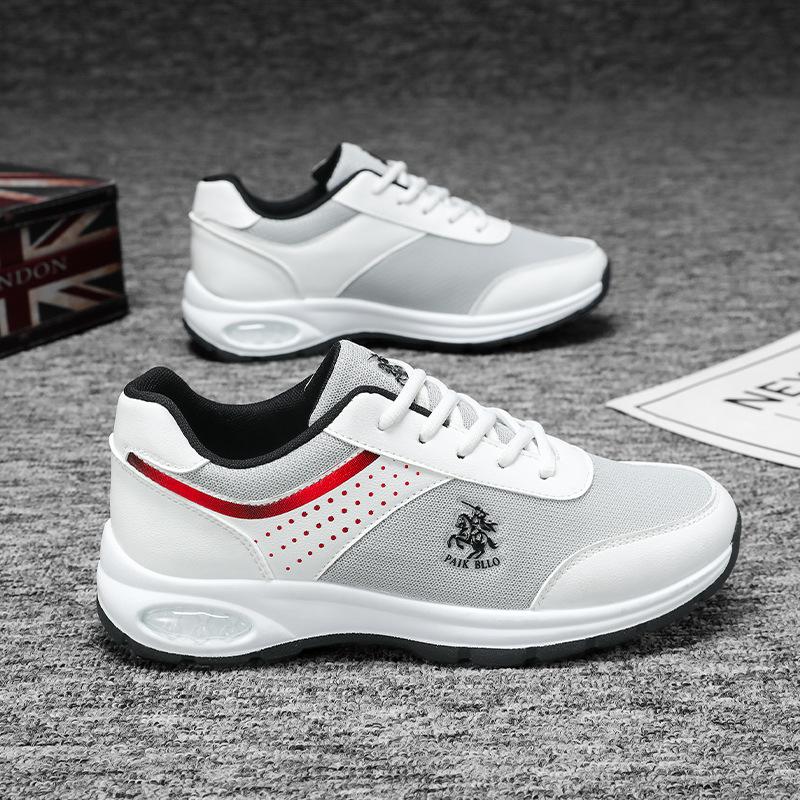 

2025New Men Running Sneakers Summer Breathable No-slip Casual Sport Shoes Fashion Versatile Leather Casual Shoes Tenis Masculino 39 белый