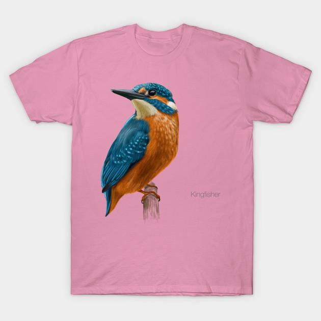 T Shirt Women Kingfisher Detailed Bird Illustration Harajuku Print Kawaii Tshirt Summer Short Sleeve Female T-Shirt Top Tee