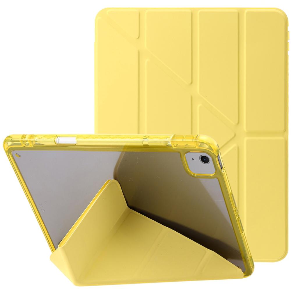 For iPad Air 11 (2025)/(2024) Case PU Leather Origami Stand See-Through Tablet Cover