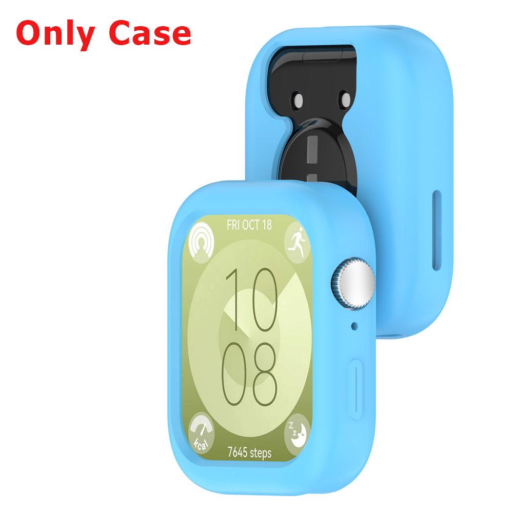 Silicone Watch Strap + Protective Case For Huawei Watch Fit 3 Watchband Bracelet Band Correa Screen Protector Cover Shell