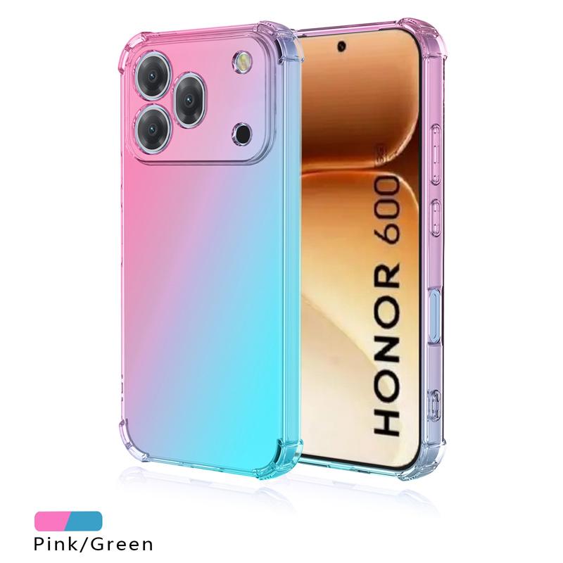 Four-corners Shockproof Gradient TPU Case for Honor 600 Pro 600 Lite 600e Protective Clear Cover Fundas Coque Capa