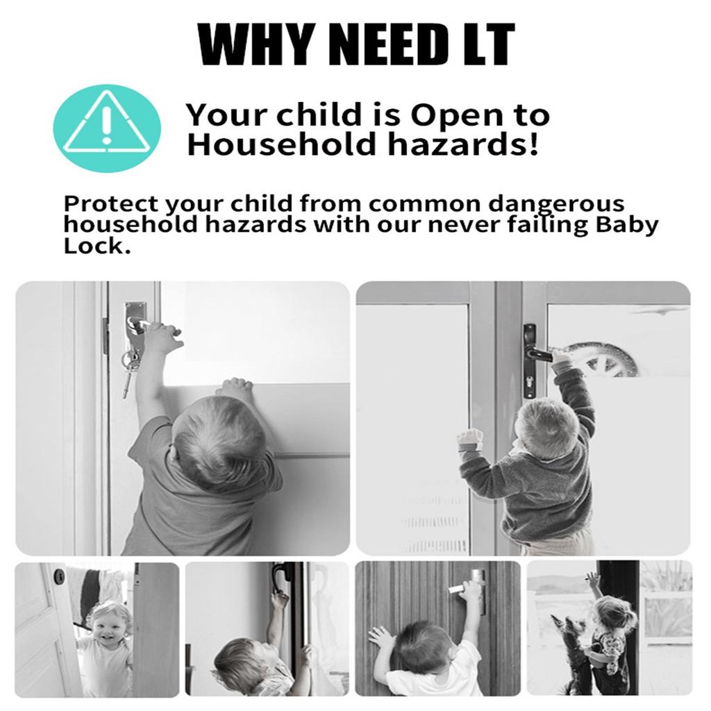 Children's Safety Lock Anti-door Weapon Anti-theft Door Anti-baby Door Lock Non-punching Anti-cat And Dog Door Handle Lock