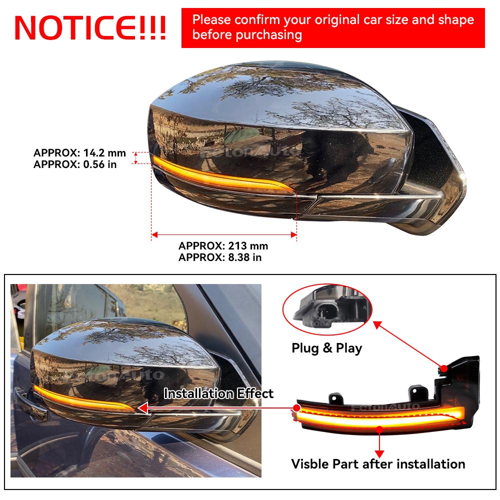 2Pcs Dynamic Rearview Mirror Indicator Lamp Turn Signal Light for Land Rover Discovery 4/LR4 L462 Range Rover Sport Evoque MK IV