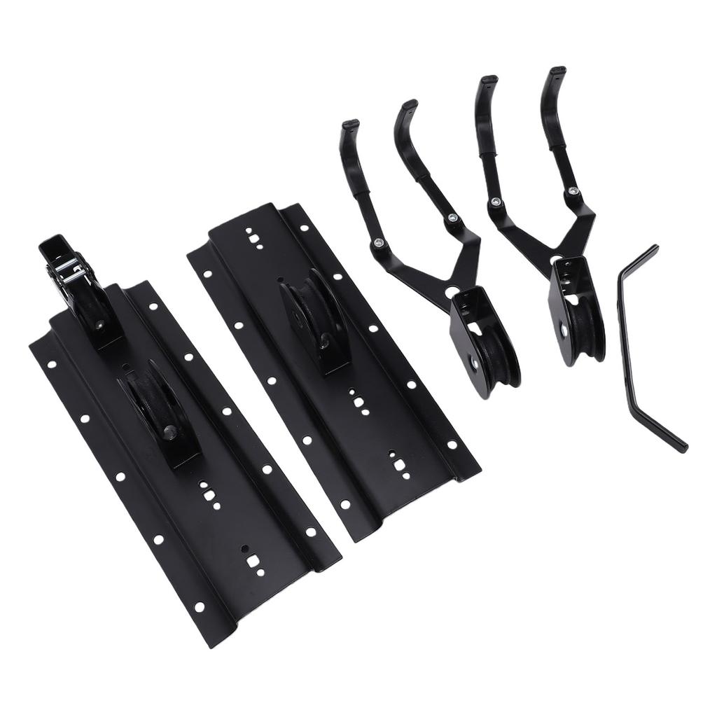 Bike Hoist Overhead Pulley System Ceiling Bike Mount Hanger Holds Up To 88.18lbs for Garage Black