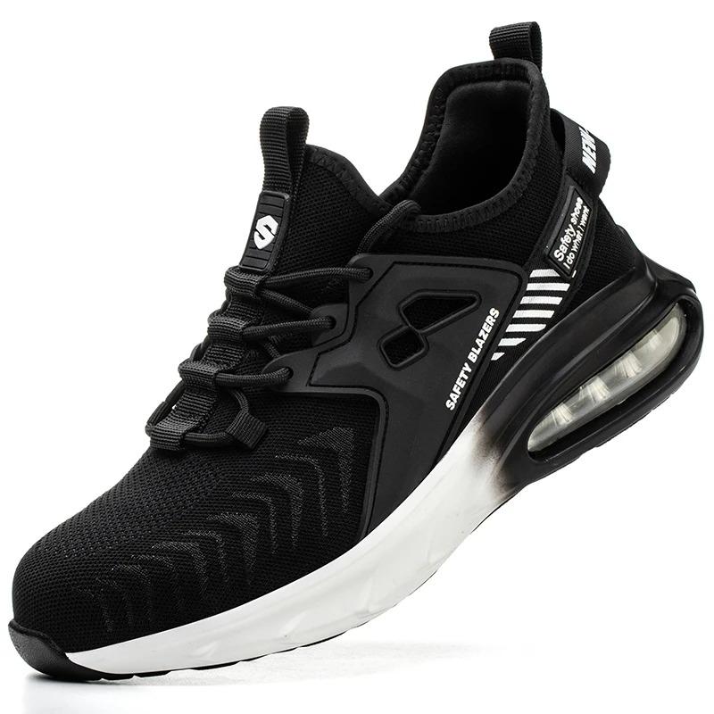 

Men Safety Sneakers Air Cushion Lightweight air cushion work shoes iron toe anti puncture slip Protective Design for Workplace Safety 37