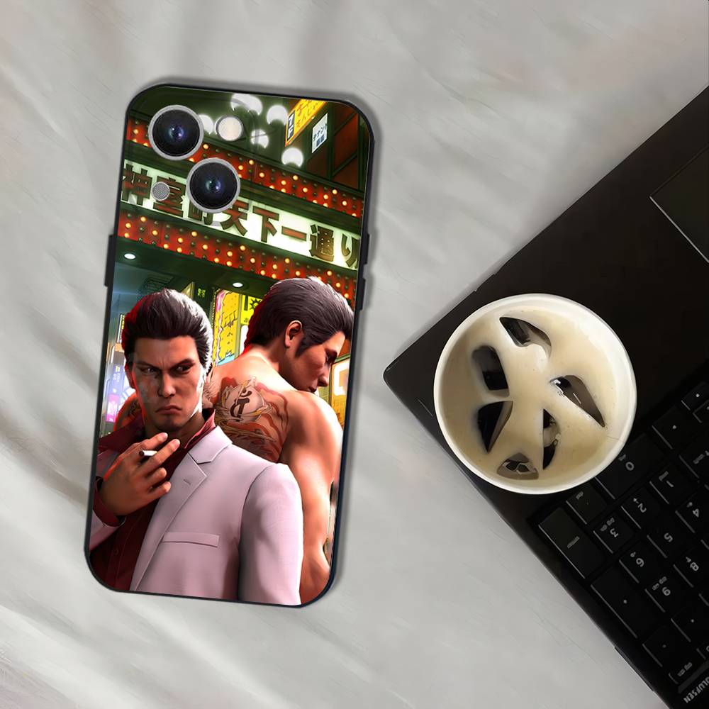 Yakuza 0 Game For iPhone 17,16,15,14,13,12,11,Pro,XS,Max,XR,Plus,E,SE4,Mini Black Soft Cover Phone Case