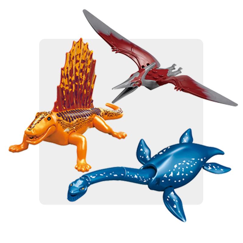 Non-Toxic Jurassic Dinosaurs World Velociraptor Triceratops Indominus T-Rex Model Building Blocks Assemble Educational Toys For Kids Gifts