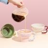 SOLECASA Ceramic Mug Household Wide Mouth Coffee Cup Creative Handle Milk Tea Breakfast Cup Home Kitchen Accessories Gift