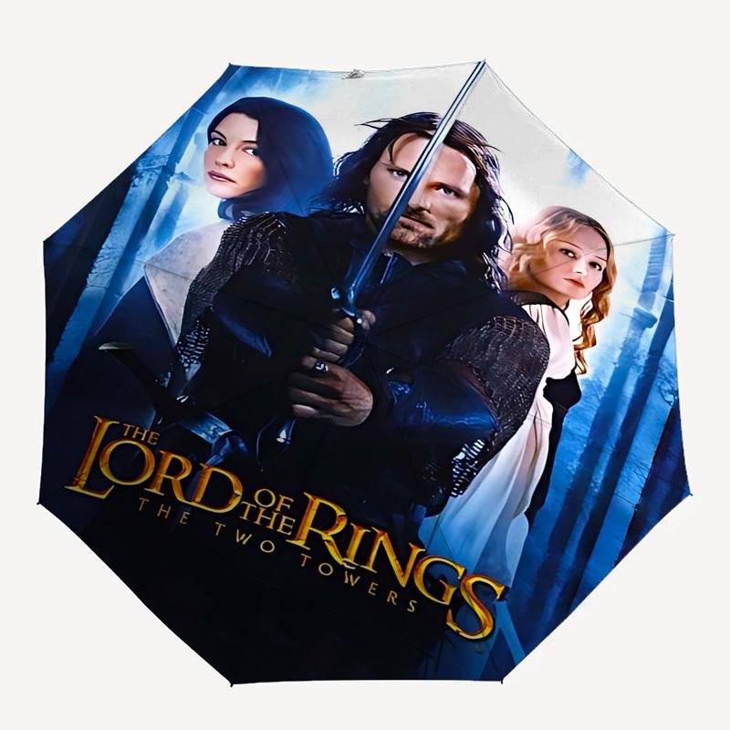 

1pc Lord of the Rings Two Towers Automatic Folding Umbrella - Compact 8-Rib Design, Durable Plastic & Iron1350L