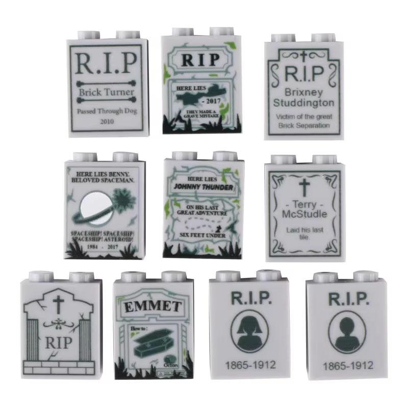 Halloween Decorative MOC Building Blocks Pumpkin Carriage Tombstone Skeleton Flame Horse Accessories Elf House Bricks Toys Gifts